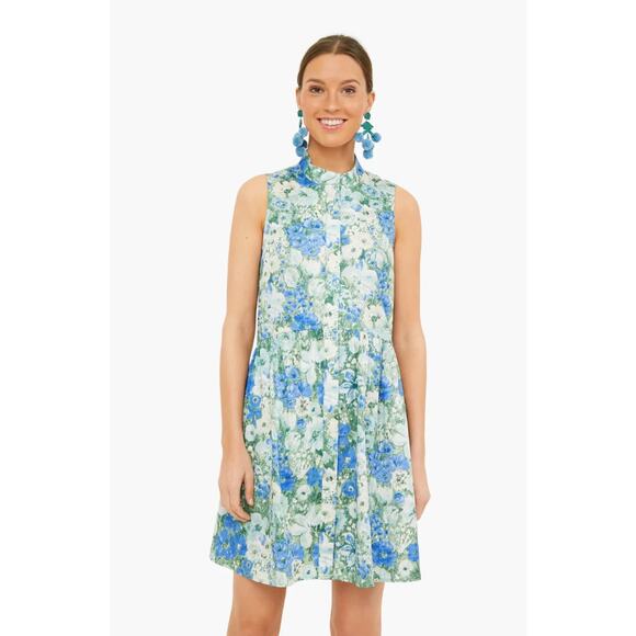 Tuckernuck Jardin De Fleurs Sleeveless Royal Shirt Dress - Picture 2 of 7